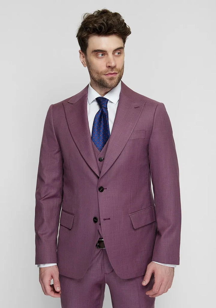 Fashion Men's 3 Pieces Flat Peak Lapel Tuxedos For Party (Blazer+vest+Pants) mens event wear
