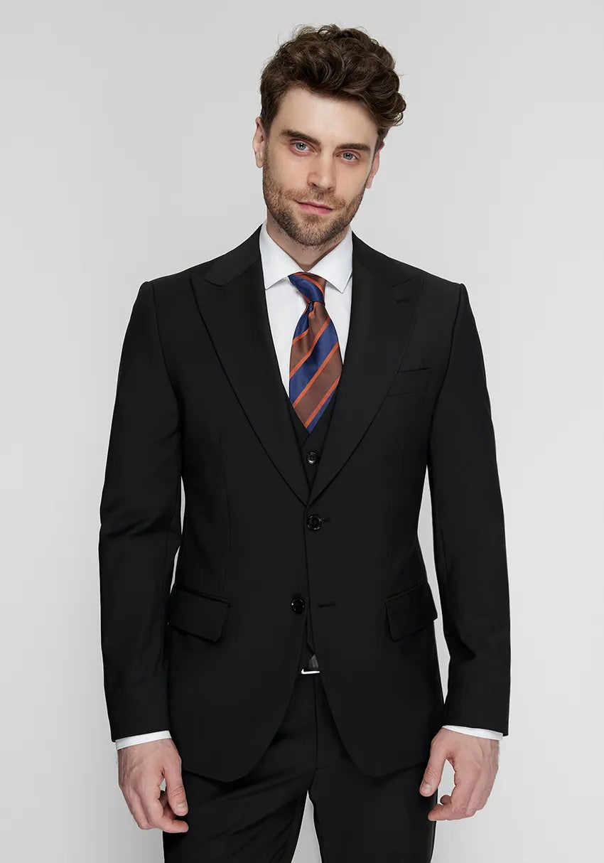 Fashion Men's 3 Pieces Flat Peak Lapel Tuxedos For Party (Blazer+vest+Pants) mens event wear