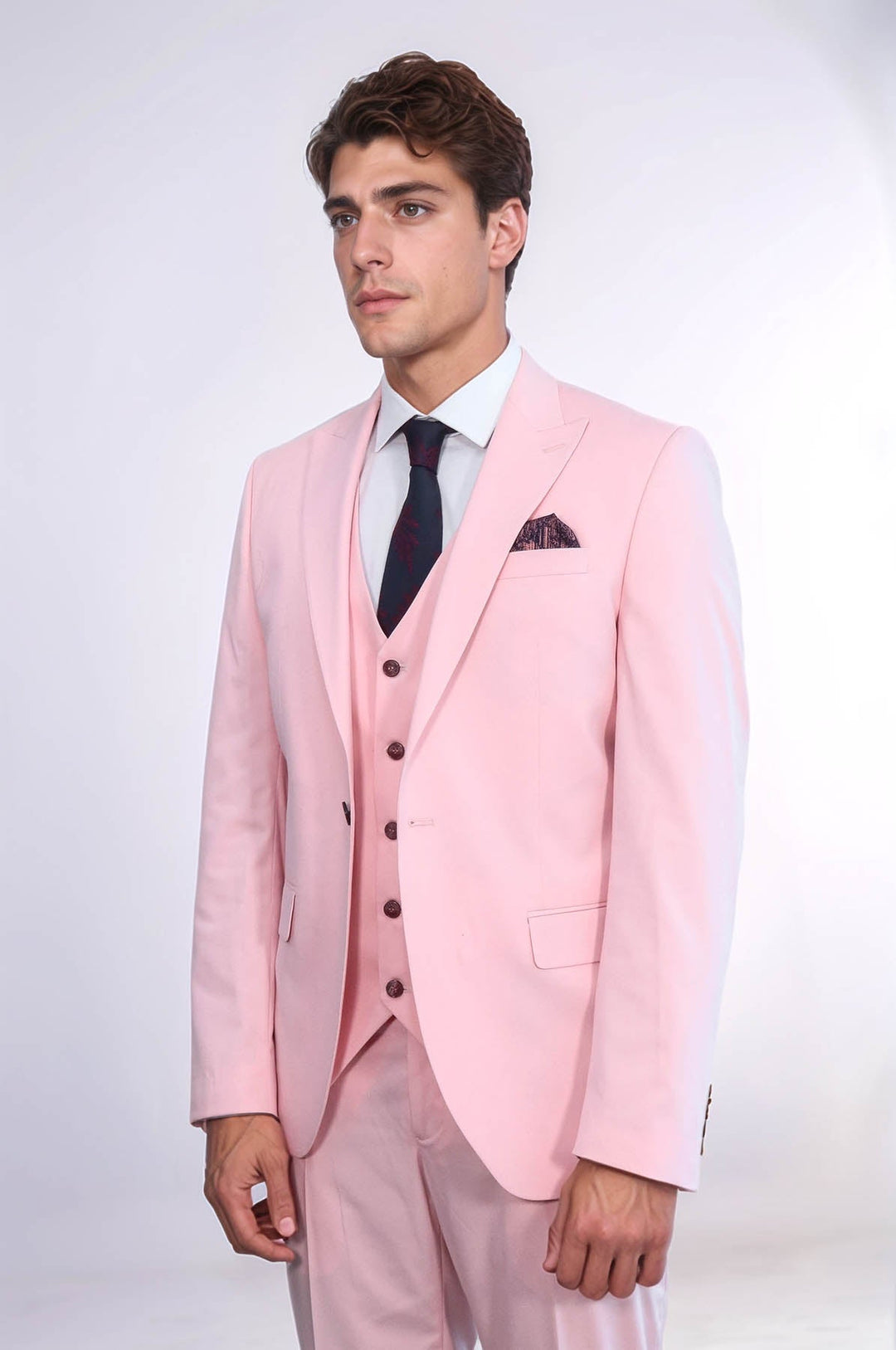Fashion Men's 3 Pieces Flat Peak Lapel Tuxedos For Party (Blazer+vest+Pants) mens event wear