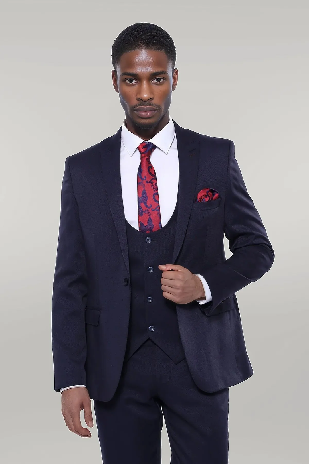 Fashion Men's 3 Pieces Flat Peak Lapel Tuxedos For Party (Blazer+vest+Pants) mens event wear
