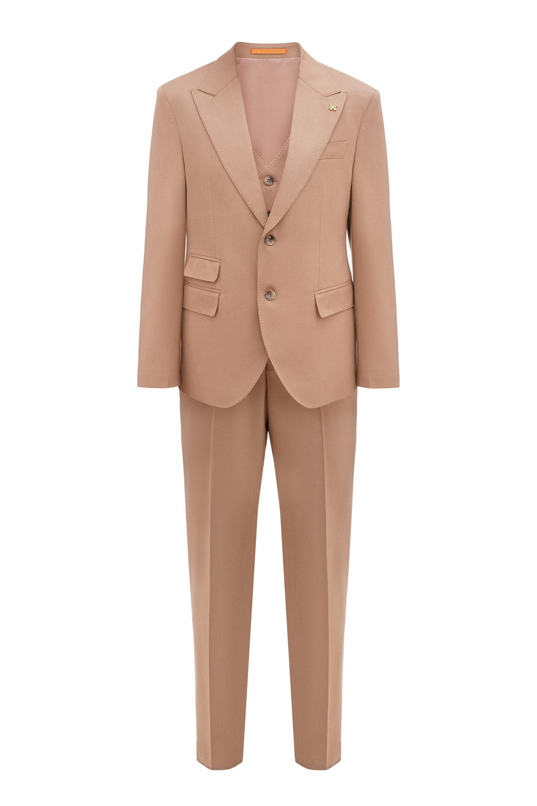 Fashion Men's 3 Pieces Flat Peak Lapel Tuxedos For Party (Blazer+vest+Pants) mens event wear