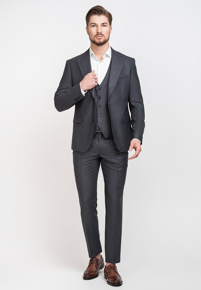 Fashion Men's 3 Pieces Flat Peak Lapel Tuxedos For Party (Blazer+vest+Pants) mens event wear