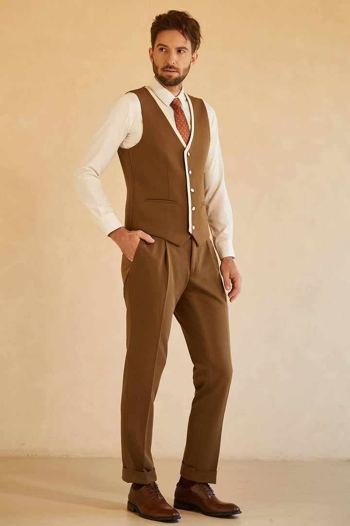 Fashion Men's 3 Pieces Flat Peak Lapel Tuxedos For Party (Blazer+vest+Pants) mens event wear