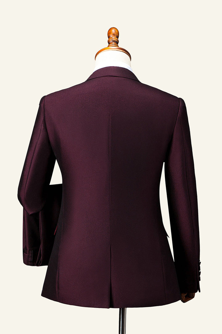 Fashion Men's 3 Pieces Flat Peak Lapel Tuxedos For Party (Blazer+vest+Pants) mens event wear