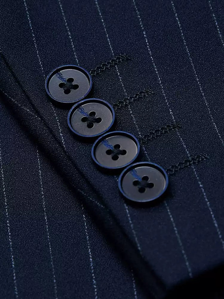 Fashion Men's 3 Pieces Mens Suit Notch Lapel Striped Tuxedos (Blazer+Vest+Pants) mens event wear