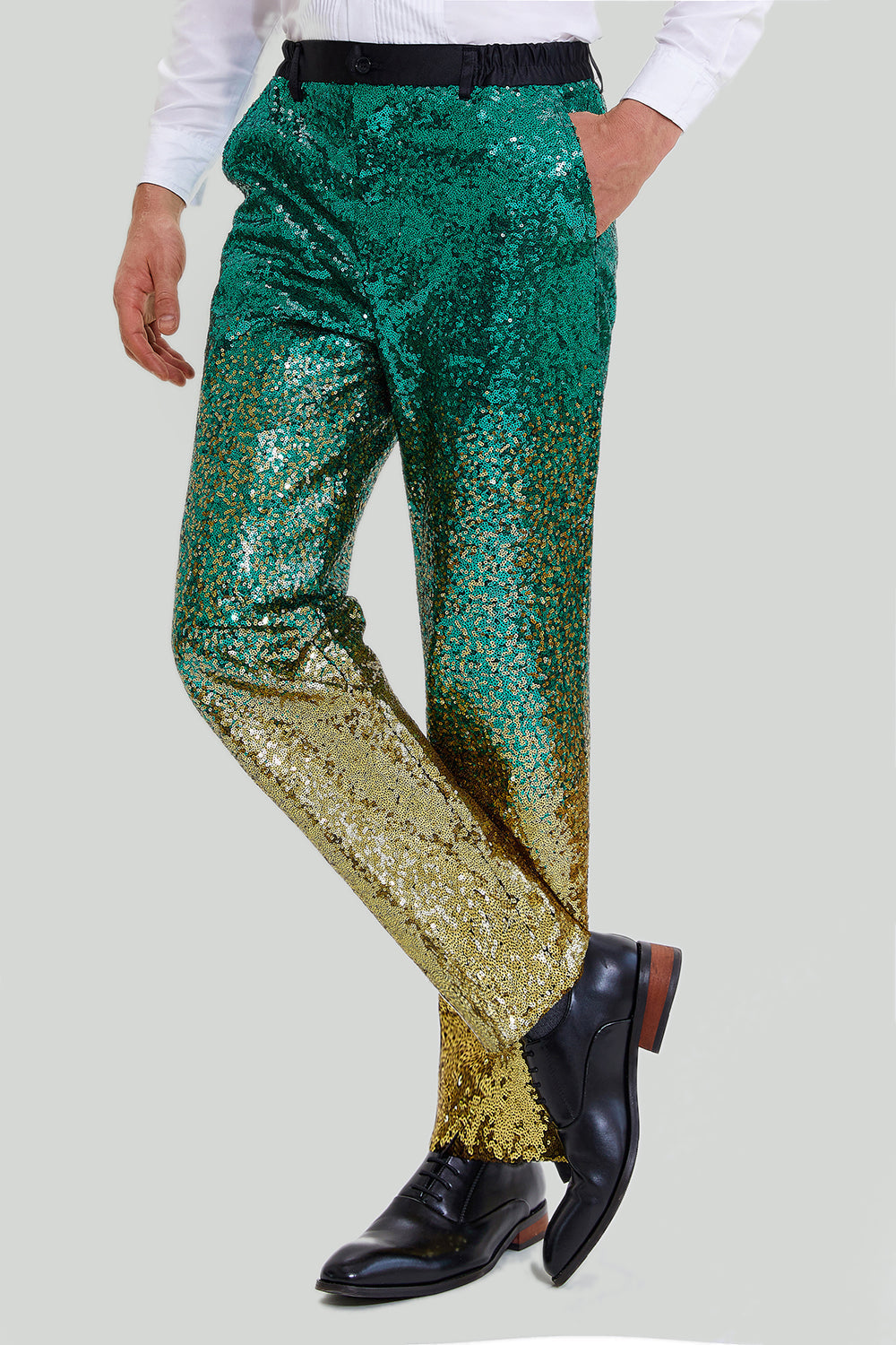 Fashion Men's Gradient Sequined Tuxedo Suit Peak lapel Men's Suit (Blazer + Pants) mens event wear