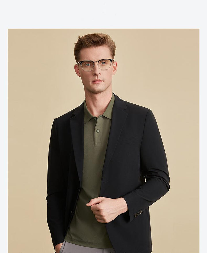 Fashion Men's Slim Fit Notch Lapel Flat Blazer mens event wear