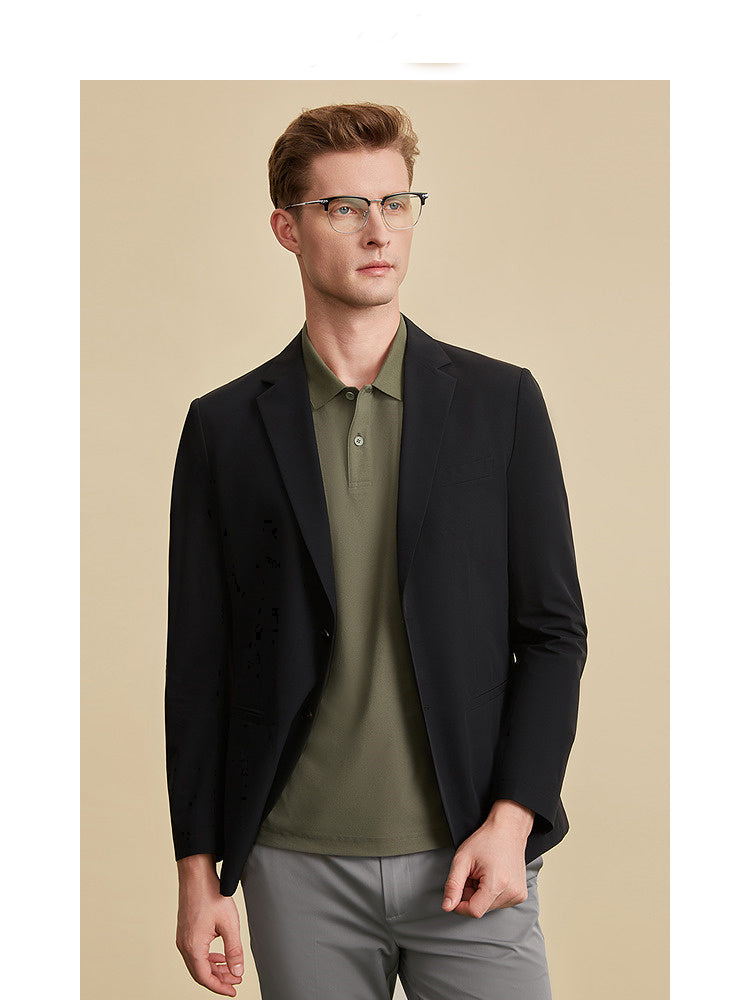 Fashion Men's Slim Fit Notch Lapel Flat Blazer mens event wear