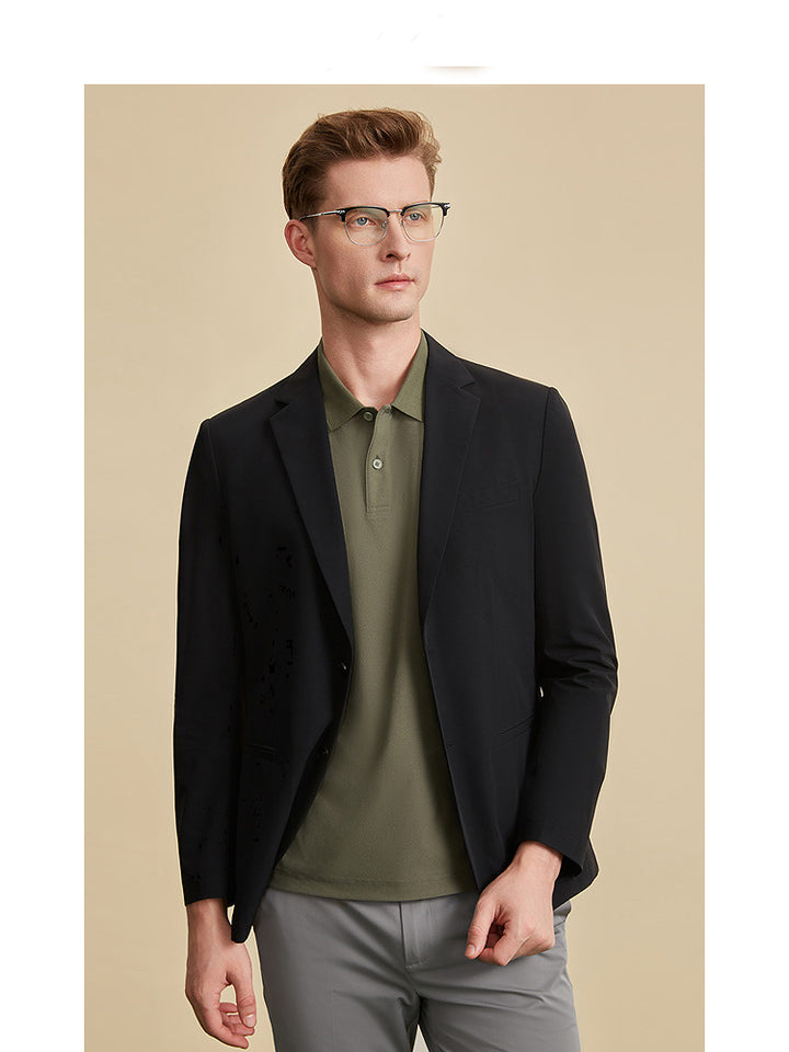 Fashion Men's Slim Fit Notch Lapel Flat Blazer mens event wear