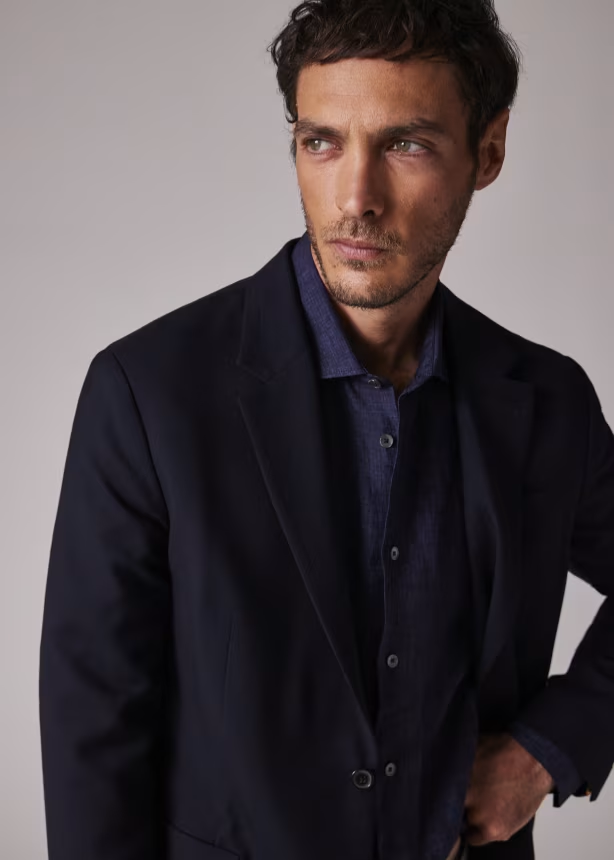 Fashion Men's Slim Fit Notch Lapel Flat Blazer mens event wear