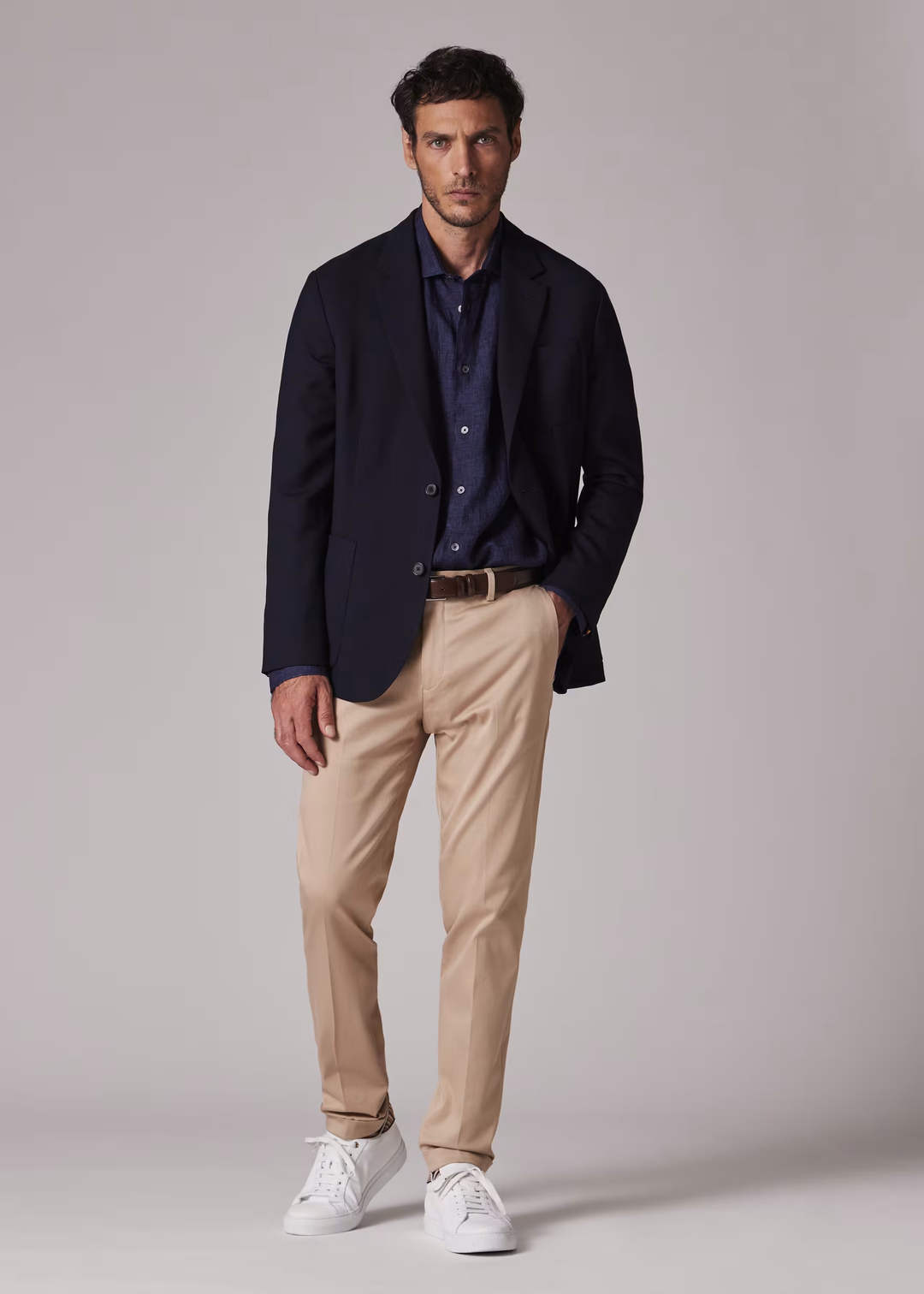 Fashion Men's Slim Fit Notch Lapel Flat Blazer mens event wear