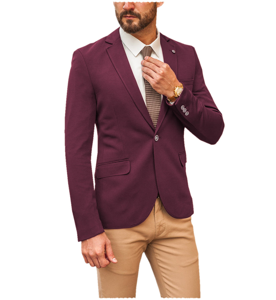 Fashion Men's Slim Fit Notch Lapel Flat Blazer mens event wear