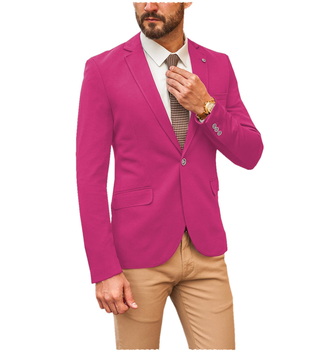 Fashion Men's Slim Fit Notch Lapel Flat Blazer mens event wear