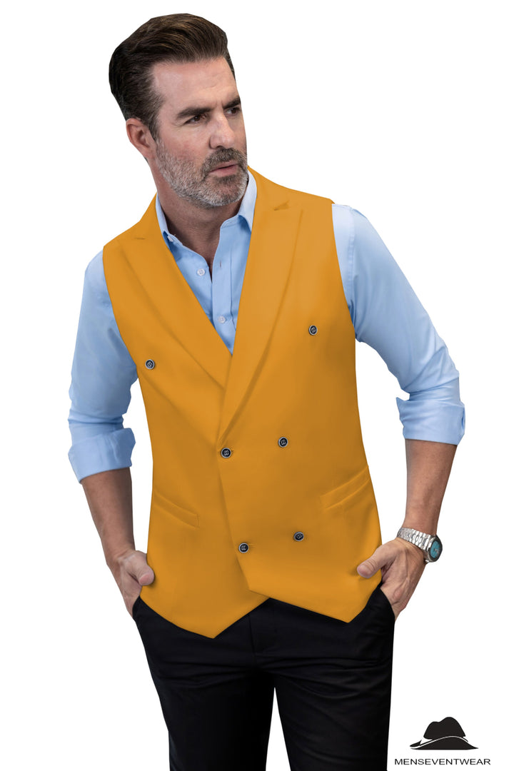 Fashion Men's Suit Vest Regular Fit Peak Lapel Waistcoat Groomsmen mens event wear