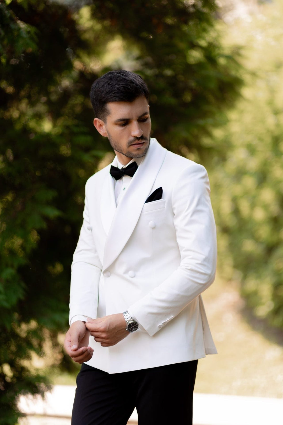 Fashionable Men's 2-piece Suit Shawl Lapel Wedding Suit (Blazer+Pants) mens event wear