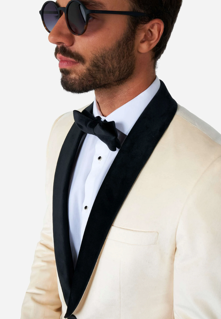 Fashionable Men's 2-piece Suit Velvet Shawl Collar Wedding Suit (Blazer+Pants) mens event wear