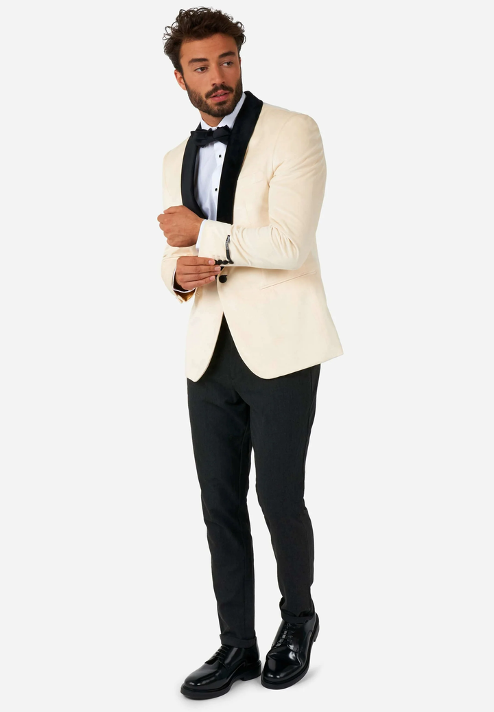 Fashionable Men's 2-piece Suit Velvet Shawl Collar Wedding Suit (Blazer+Pants) mens event wear