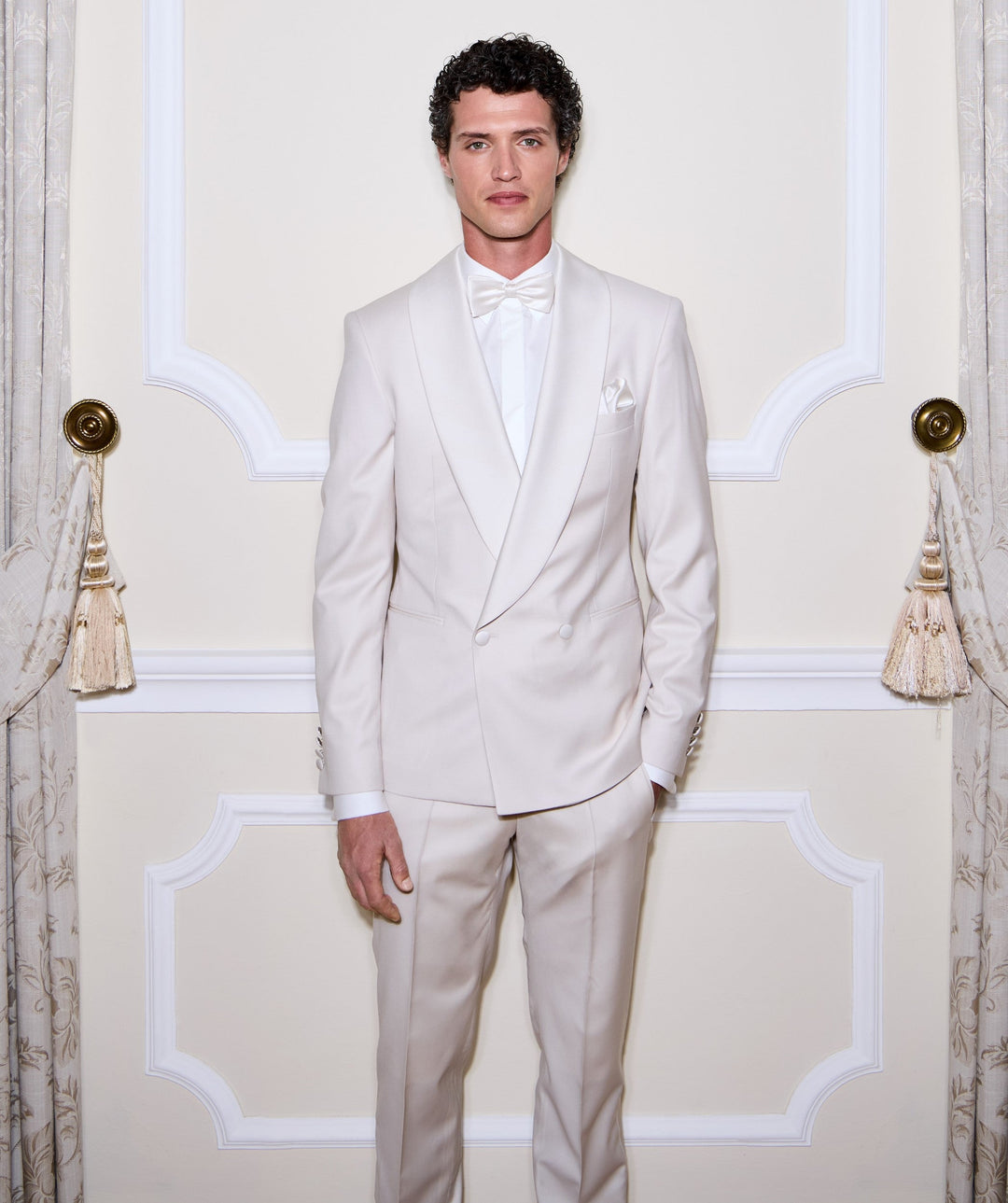 Fashionable Men's 2-piece Suit Velvet Shawl Collar Wedding Suit (Blazer+Pants) mens event wear