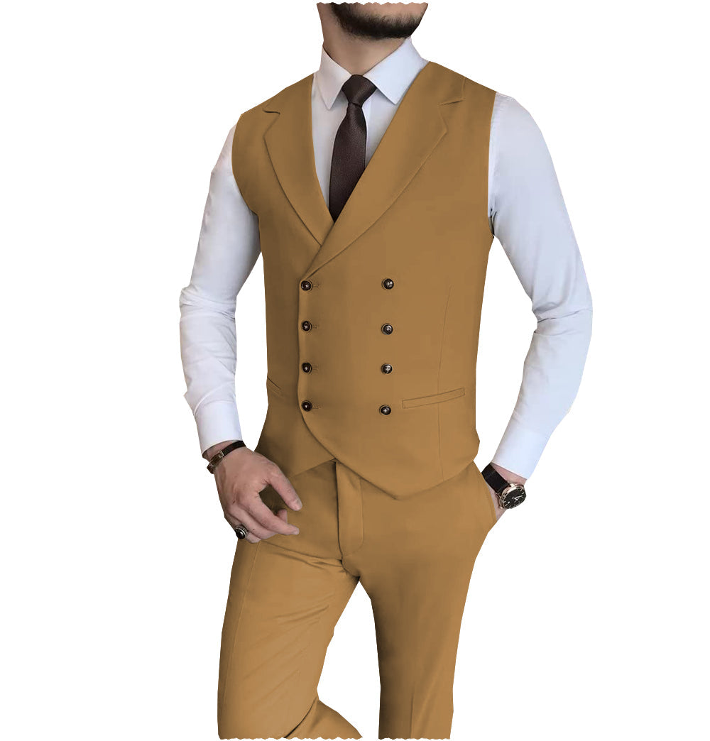 Formal 2 Pieces Double Breasted Mens Suit For Wedding (Vest + Pants) mens event wear