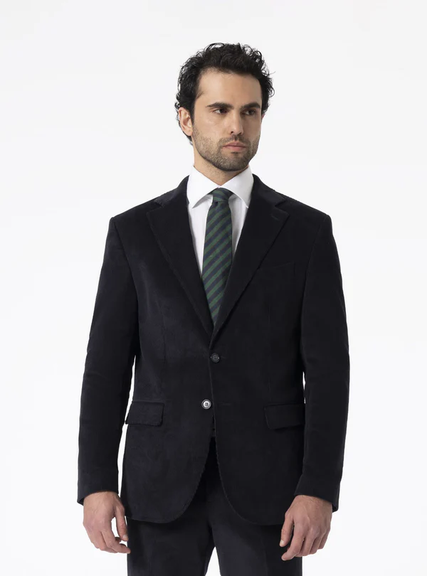 Formal 2 Pieces Mens Suit Corduroy Notch Lapel Tuxedos For Wedding (Blazer+Pants) mens event wear