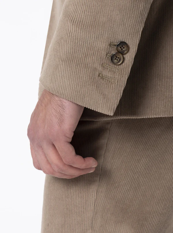 Formal 2 Pieces Mens Suit Corduroy Notch Lapel Tuxedos For Wedding (Blazer+Pants) mens event wear