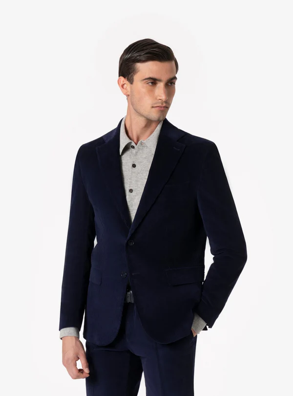 Formal 2 Pieces Mens Suit Corduroy Notch Lapel Tuxedos For Wedding (Blazer+Pants) mens event wear