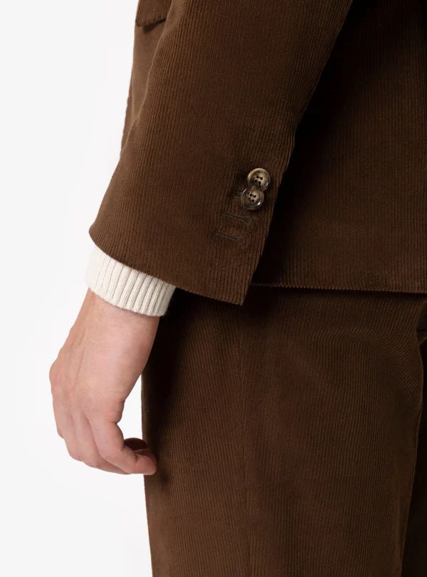 Formal 2 Pieces Mens Suit Corduroy Notch Lapel Tuxedos For Wedding (Blazer+Pants) mens event wear