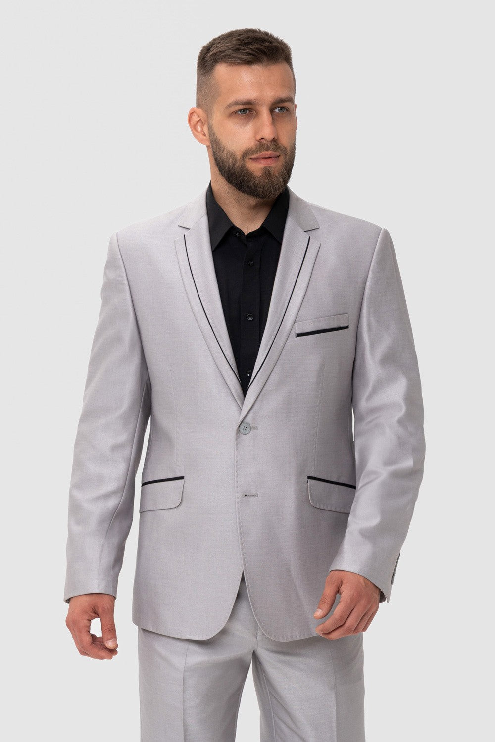 Formal 2 Pieces Mens Suit Flat Notch Lapel Tuxedos For Wedding (Blazer+Pants) mens event wear