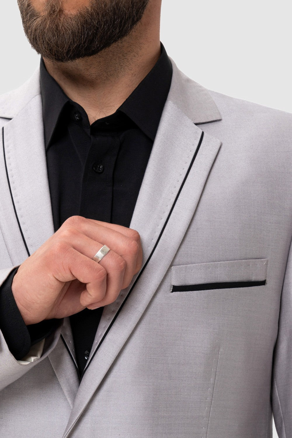 Formal 2 Pieces Mens Suit Flat Notch Lapel Tuxedos For Wedding (Blazer+Pants) mens event wear