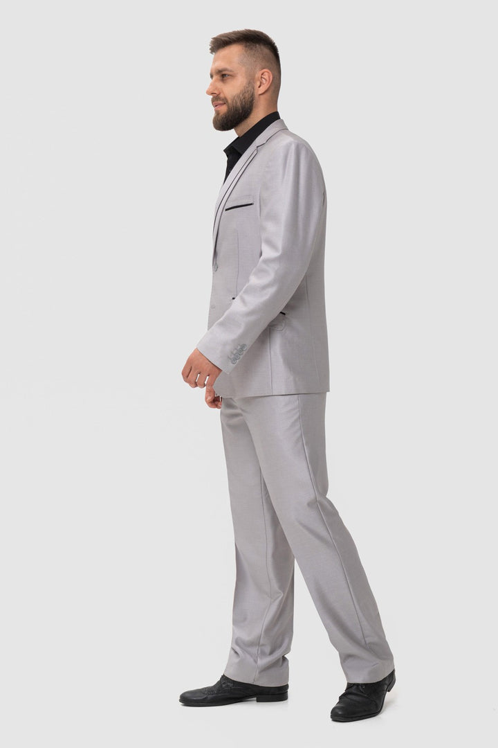 Formal 2 Pieces Mens Suit Flat Notch Lapel Tuxedos For Wedding (Blazer+Pants) mens event wear