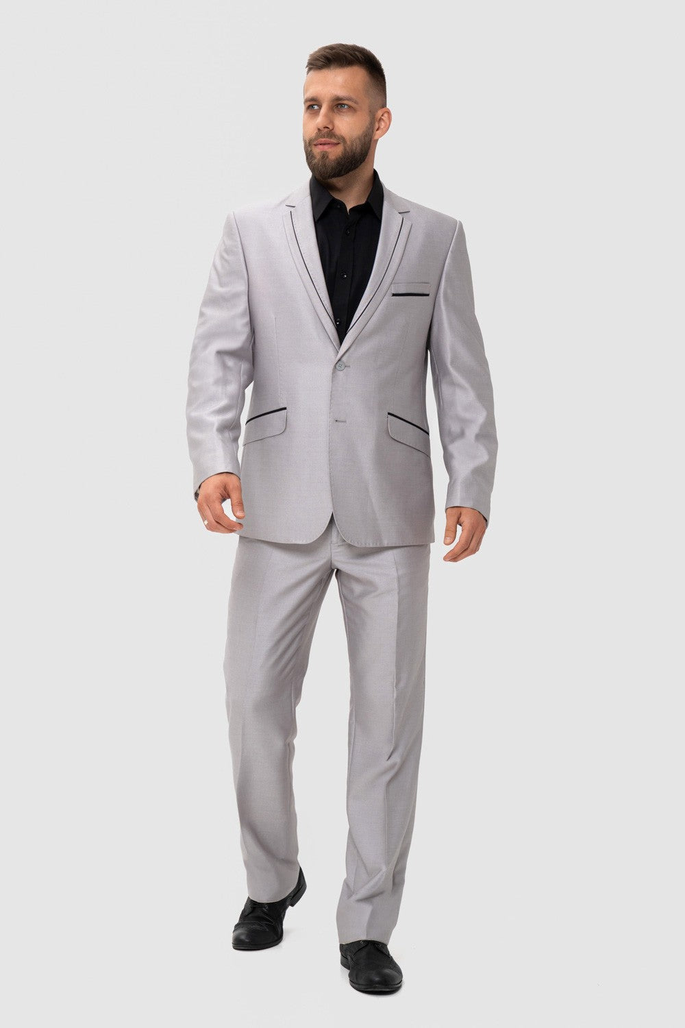 Formal 2 Pieces Mens Suit Flat Notch Lapel Tuxedos For Wedding (Blazer+Pants) mens event wear
