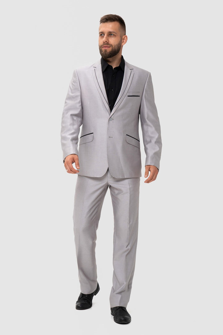 Formal 2 Pieces Mens Suit Flat Notch Lapel Tuxedos For Wedding (Blazer+Pants) mens event wear
