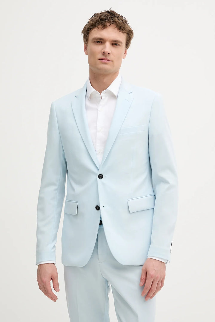 Formal 2 Pieces Mens Suit Flat Notch Lapel Tuxedos For Wedding (Blazer+Pants) mens event wear