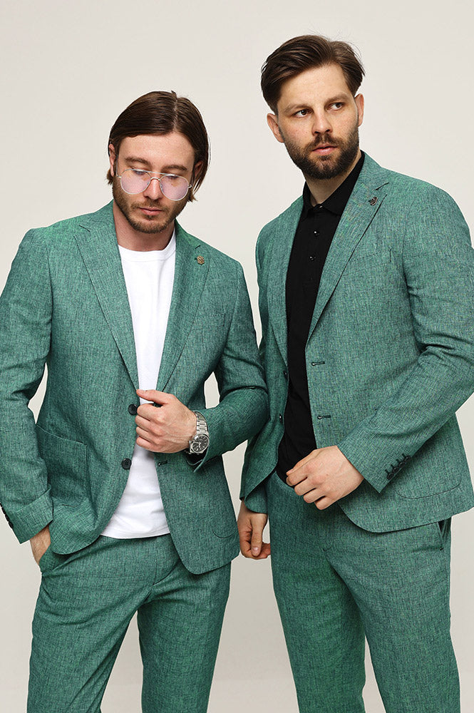 Formal 2 Pieces Mens Suit Flat Notch Lapel Tuxedos For Wedding (Blazer+Pants) mens event wear