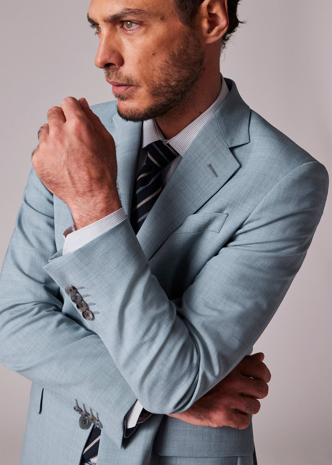 Formal 2 Pieces Mens Suit Flat Notch Lapel Tuxedos For Wedding (Blazer+Pants) mens event wear