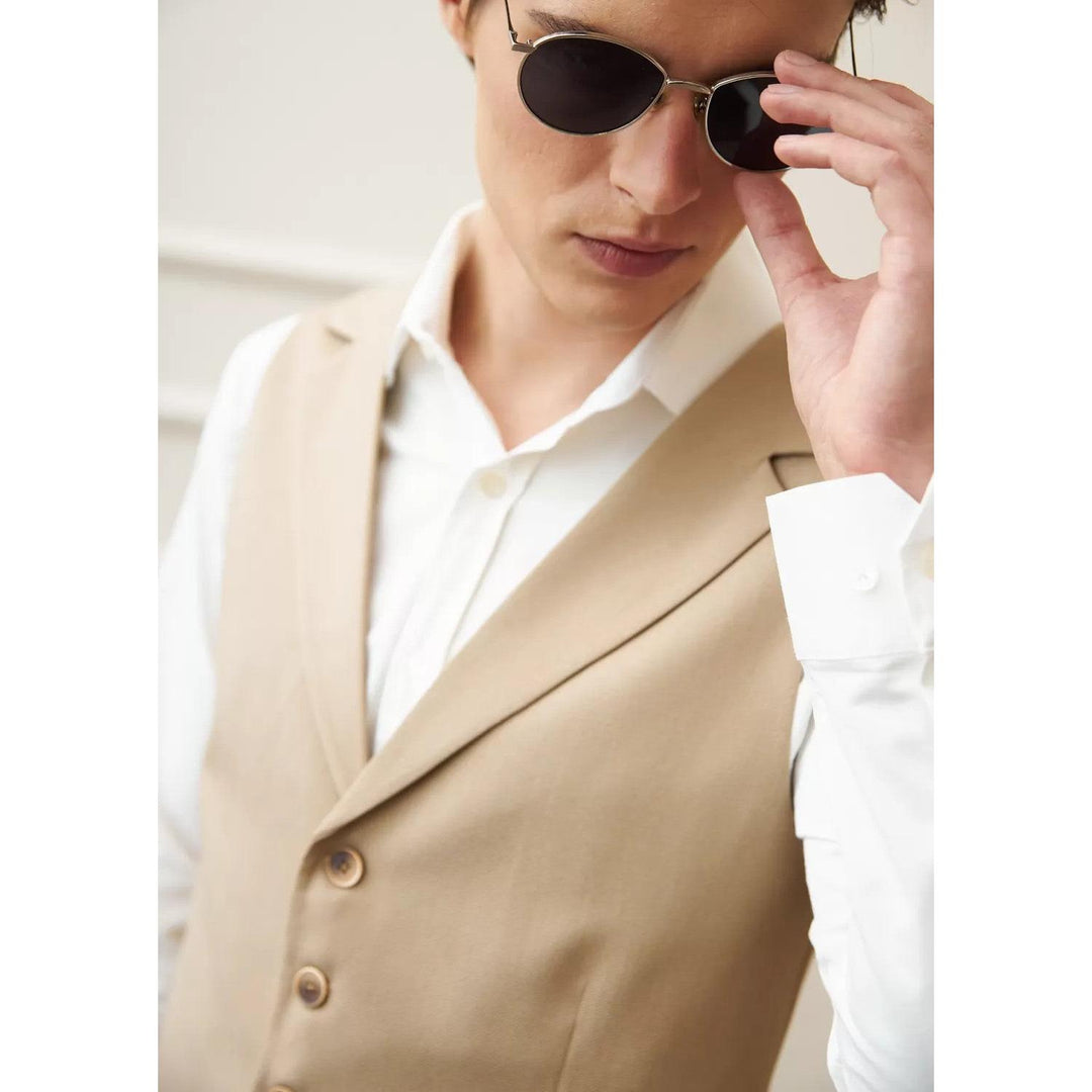 Formal 2 Pieces Mens Suit Flat Notch Lapel Vest Suit For Wedding (Vest mens event wear Formal 2 Pieces Mens Suit Flat Notch Lapel Vest Suit For Wedding (Vest mens event wear