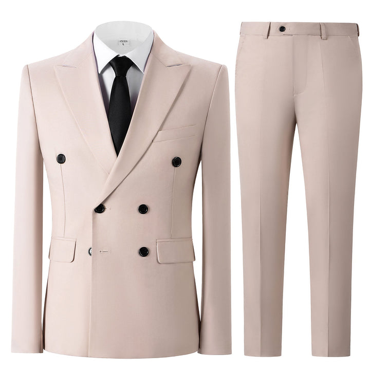 Formal 2 Pieces Mens Suit Flat Peak Lapel Tuxedos For Wedding (Blazer+Pants) mens event wear