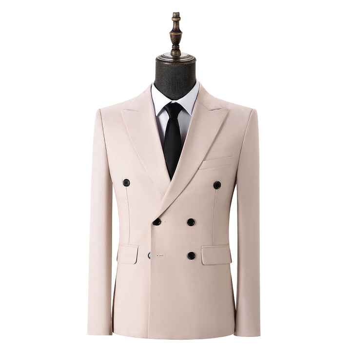 Formal 2 Pieces Mens Suit Flat Peak Lapel Tuxedos For Wedding (Blazer+Pants) mens event wear