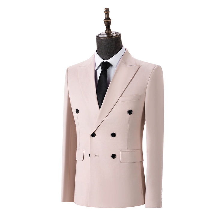 Formal 2 Pieces Mens Suit Flat Peak Lapel Tuxedos For Wedding (Blazer+Pants) mens event wear