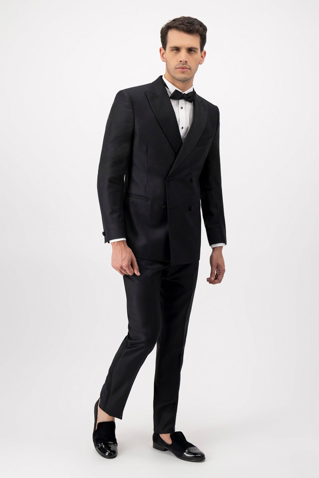 Formal 2 Pieces Mens Suit Flat Peak Lapel Tuxedos For Wedding (Blazer+Pants) mens event wear