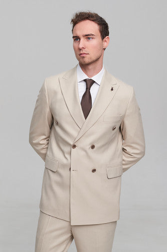 Formal 2 Pieces Mens Suit Flat Peak Lapel Tuxedos For Wedding (Blazer+Pants) mens event wear