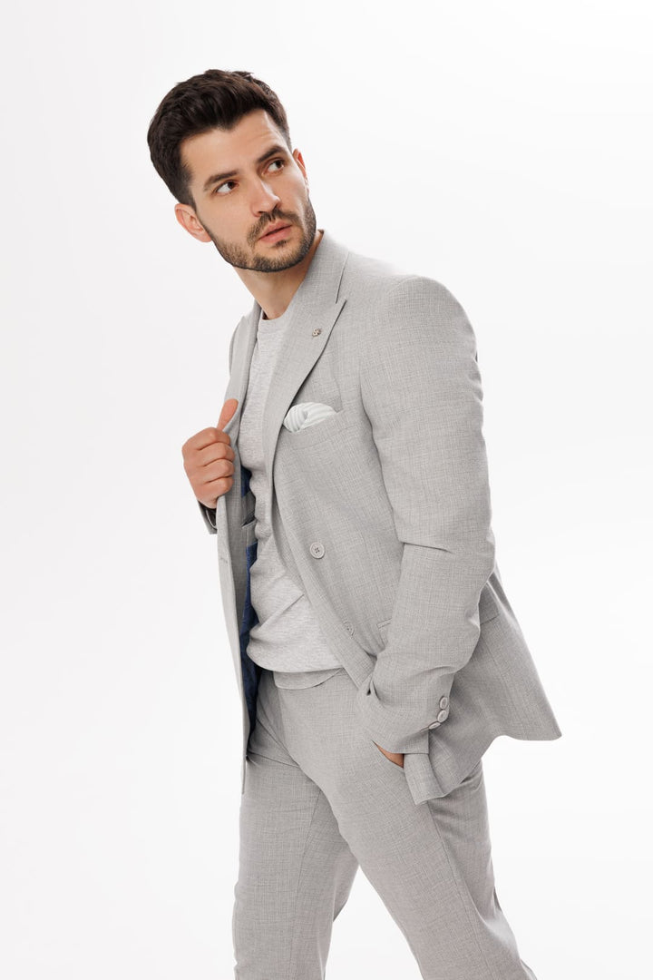 Formal 2 Pieces Mens Suit Flat Peak Lapel Tuxedos For Wedding (Blazer+Pants) mens event wear