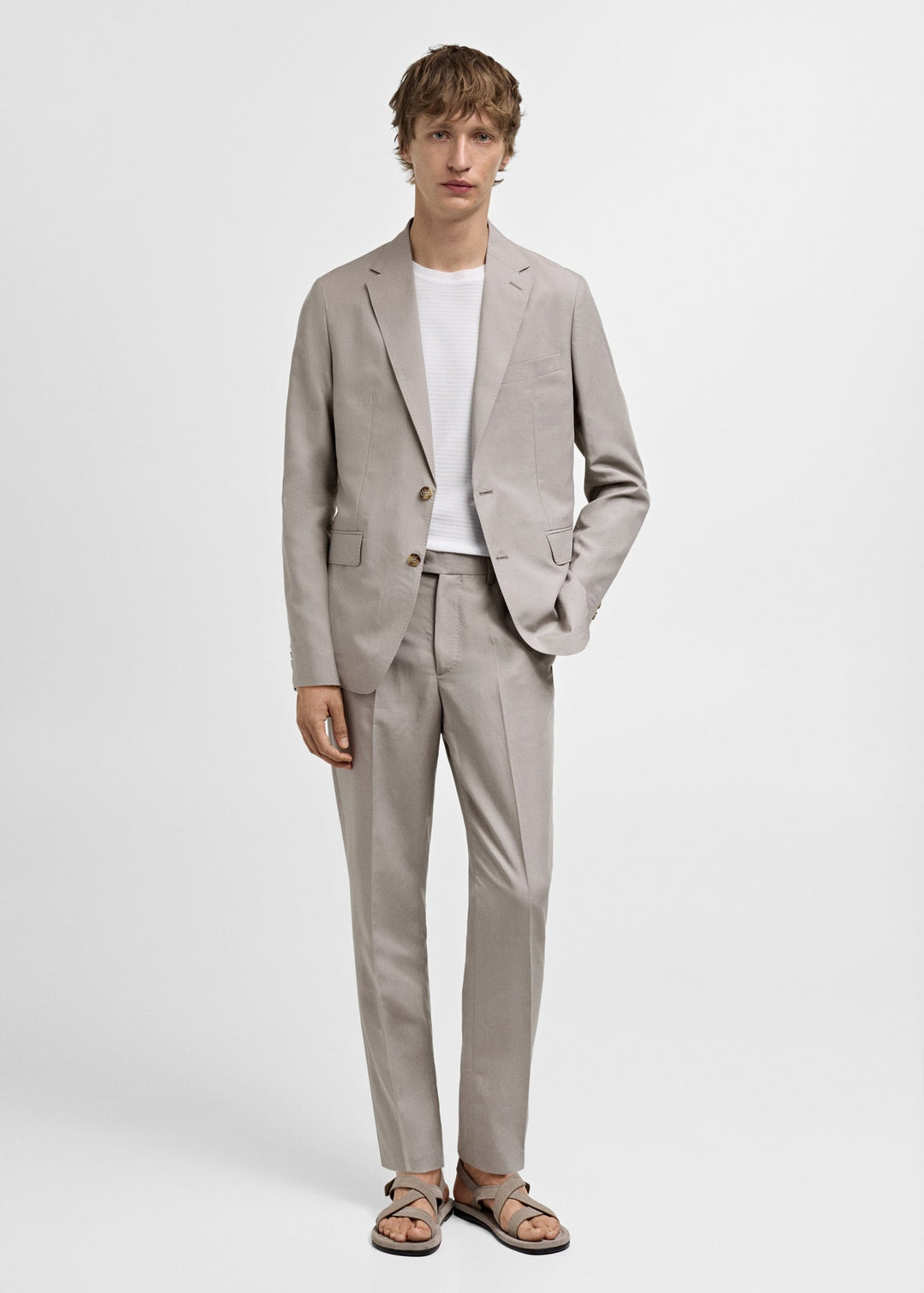 Formal 2 Pieces Mens Suit Flat Peak Lapel Tuxedos For Wedding (Blazer+Pants) mens event wear