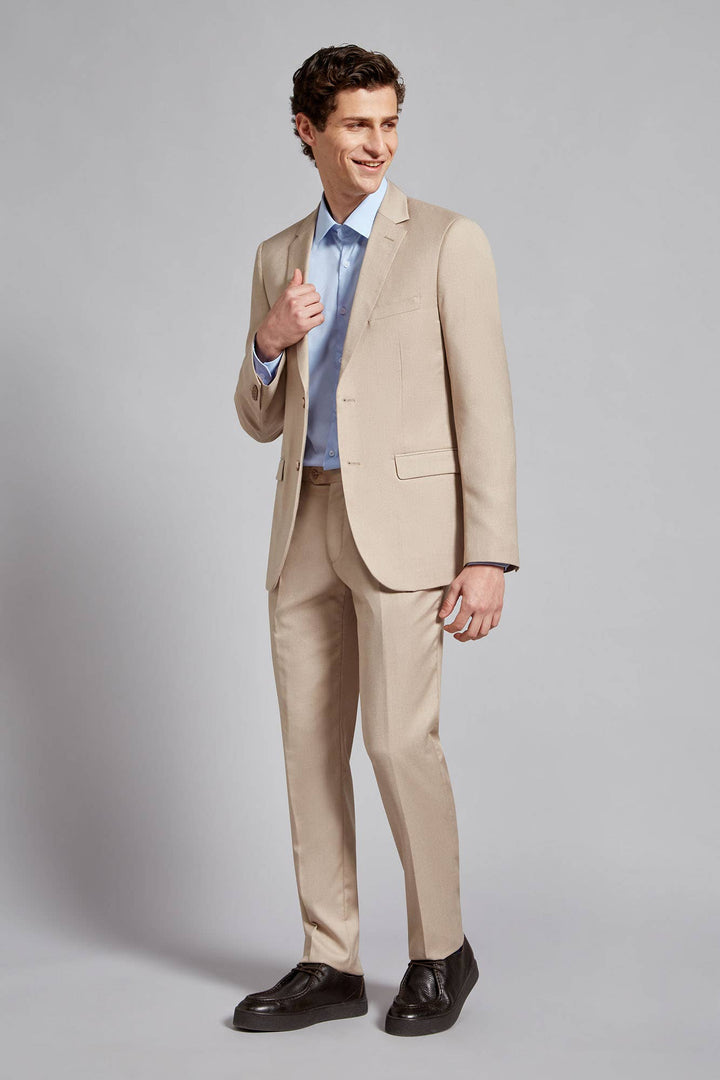 Formal 2 Pieces Mens Suit Flat Peak Lapel Tuxedos For Wedding (Blazer+Pants) mens event wear