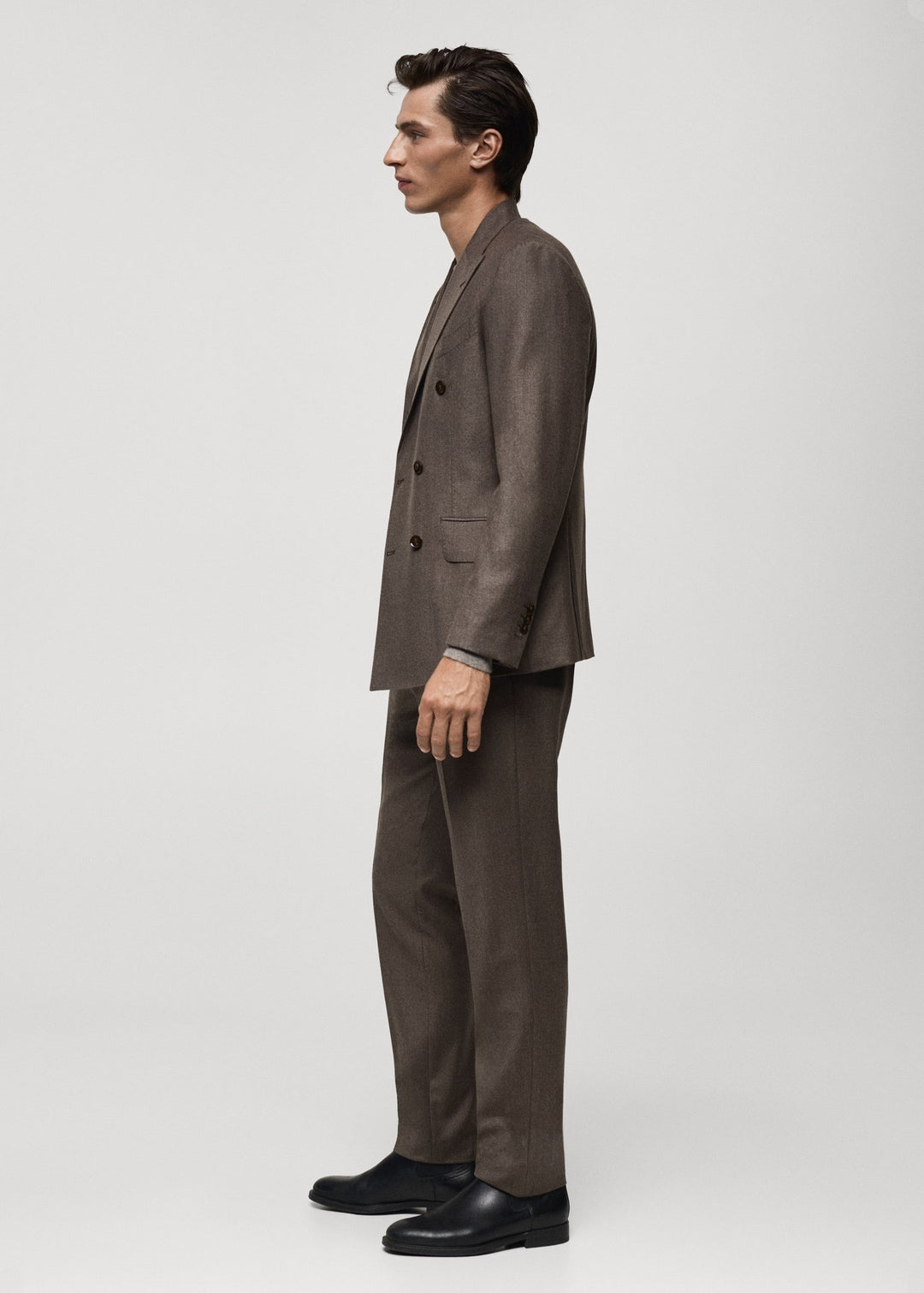 Formal 2 Pieces Mens Suit Flat Peak Lapel Tuxedos For Wedding (Blazer+Pants) mens event wear