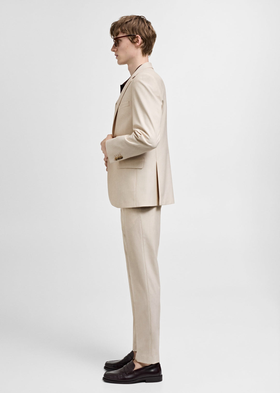 Formal 2 Pieces Mens Suit Flat Peak Lapel Tuxedos For Wedding (Blazer+Pants) mens event wear