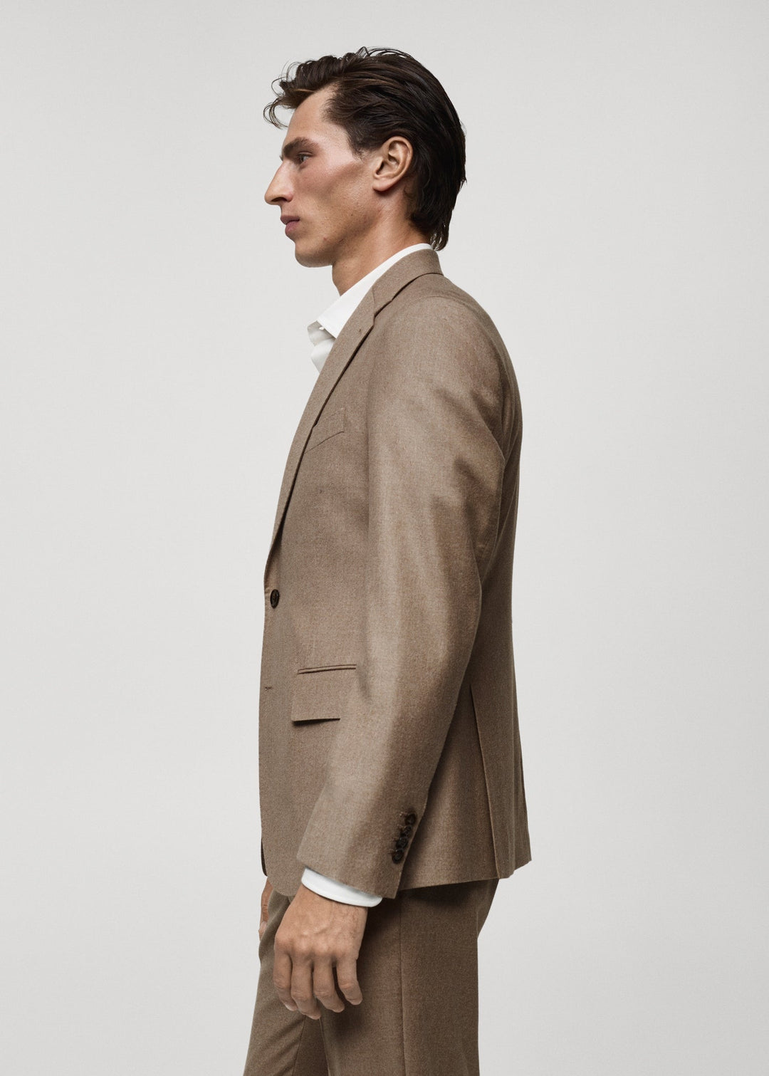 Formal 2 Pieces Mens Suit Flat Peak Lapel Tuxedos For Wedding (Blazer+Pants) mens event wear