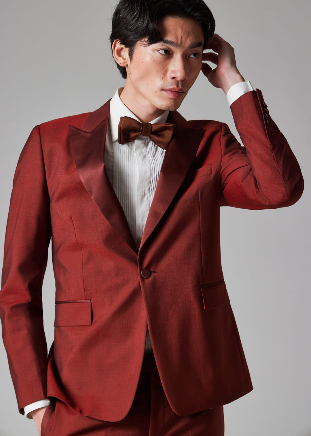 Formal 2 Pieces Mens Suit Flat Peak Lapel Tuxedos For Wedding (Blazer+Pants) mens event wear