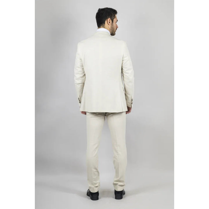 Formal 3 Pieces Mens Suit Flat Linen Notch Lapel Suit(Blazer+Vest+Pants) mens event wear