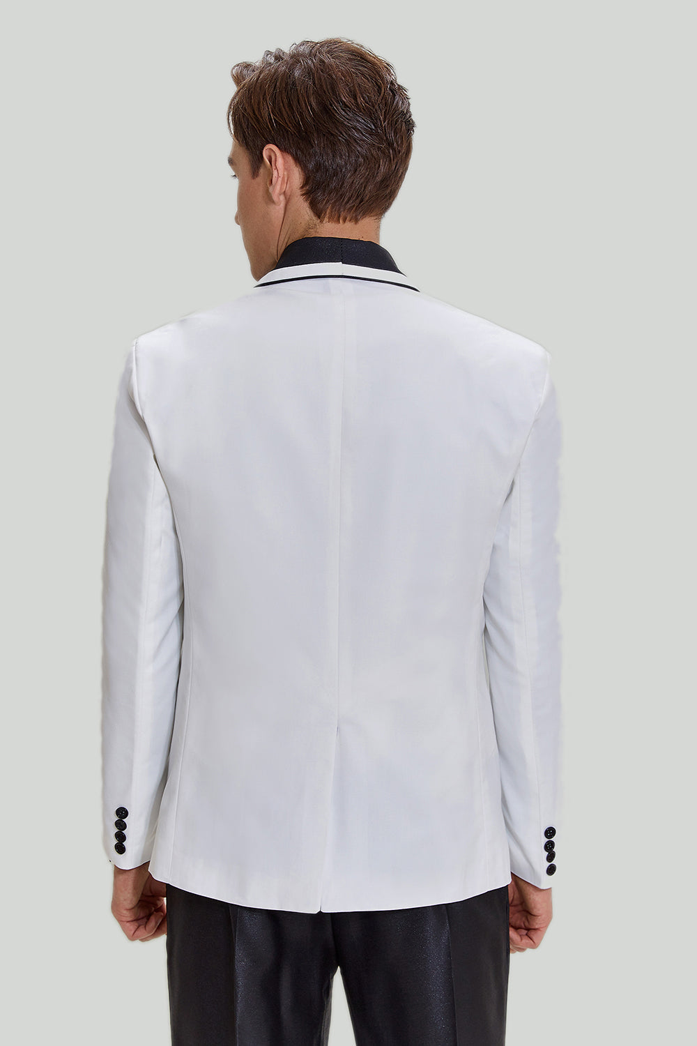 Formal 3 Pieces Mens Suit Flat Shawl Lapel Tuxedos (Blazer+vest+Pants) mens event wear